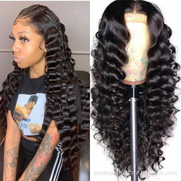 Wholesale Cheap Loose Deep Wave Brazilian Virgin Human Hair 4x4 5x5 Lace Closure Wig Full Hd Lace Frontal Wigs For Black Women